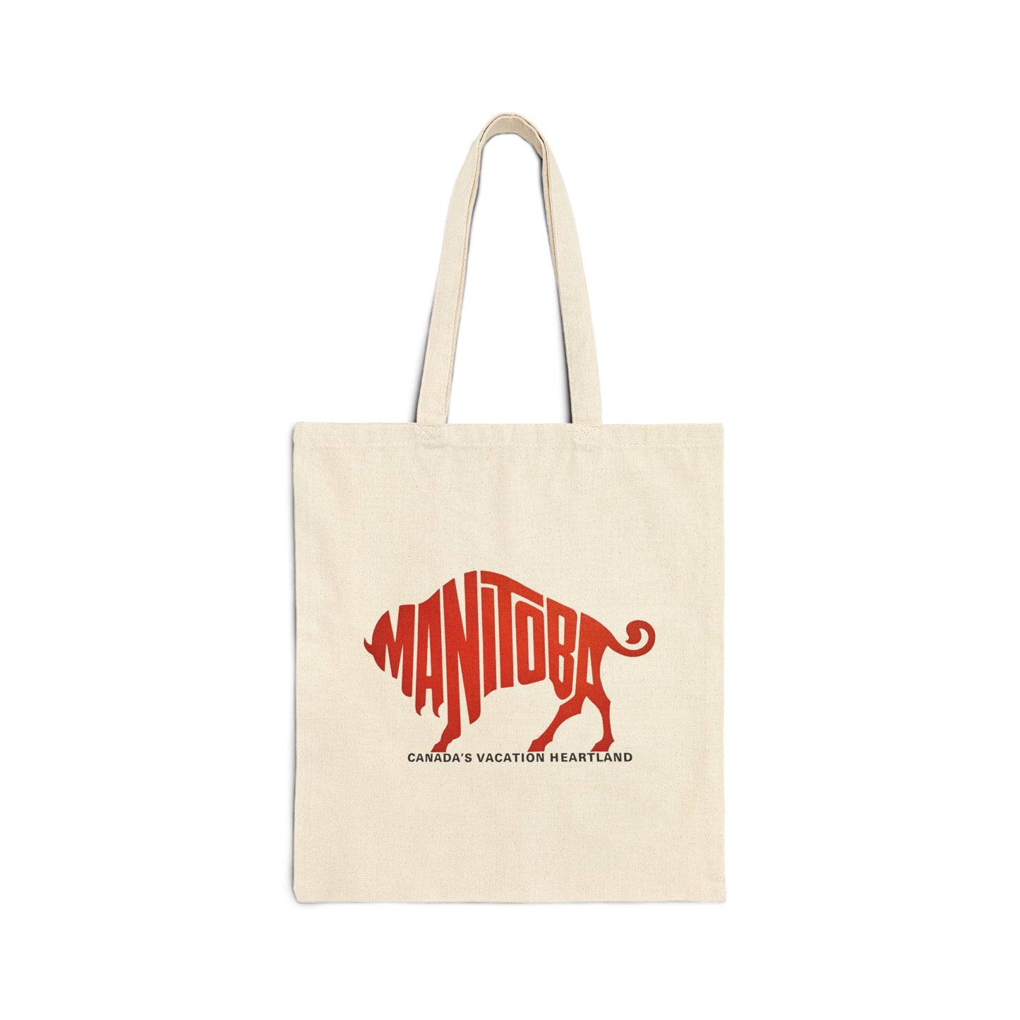 Totally Manitoba Vacation Heartland Cotton Canvas Tote — Double-sided Azul/Coral
