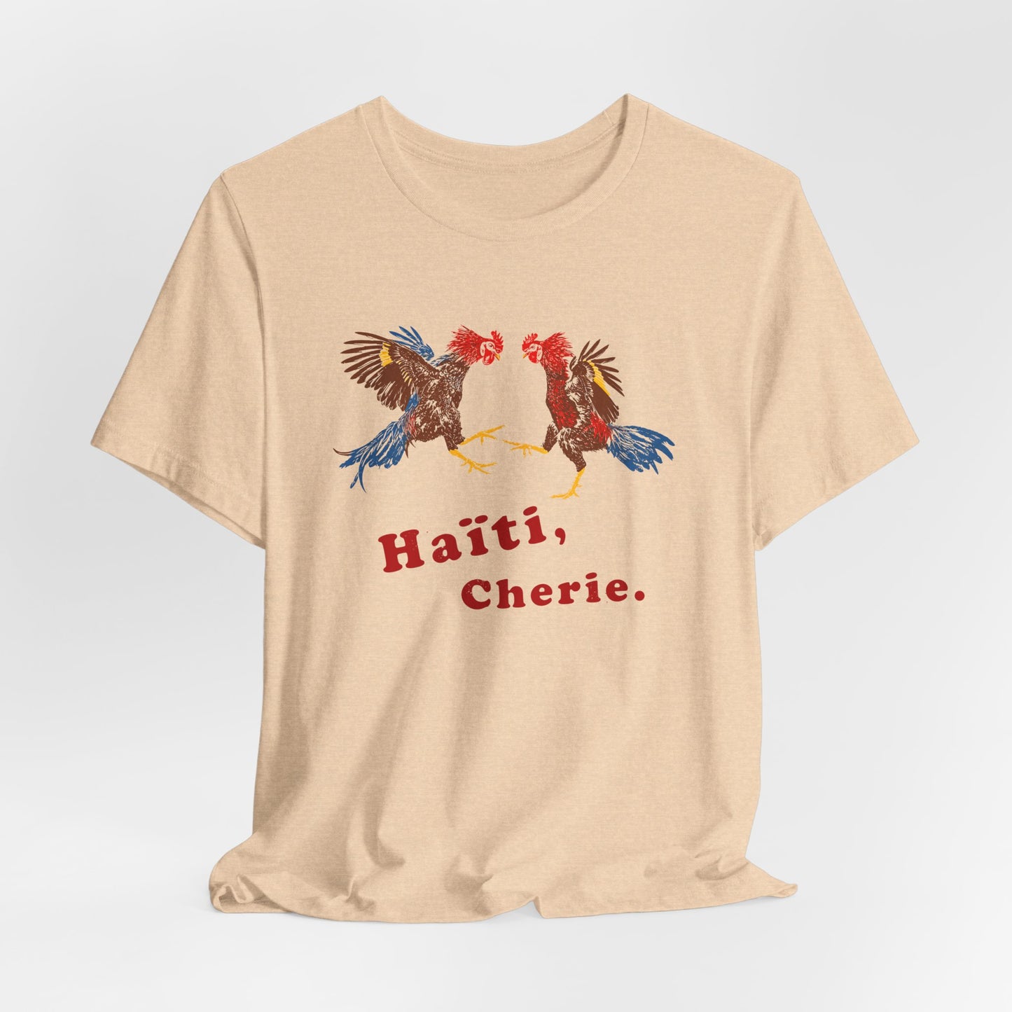 Haiti Cherie Dancing Roosters | Vintage Souvenir Gas Station Tee