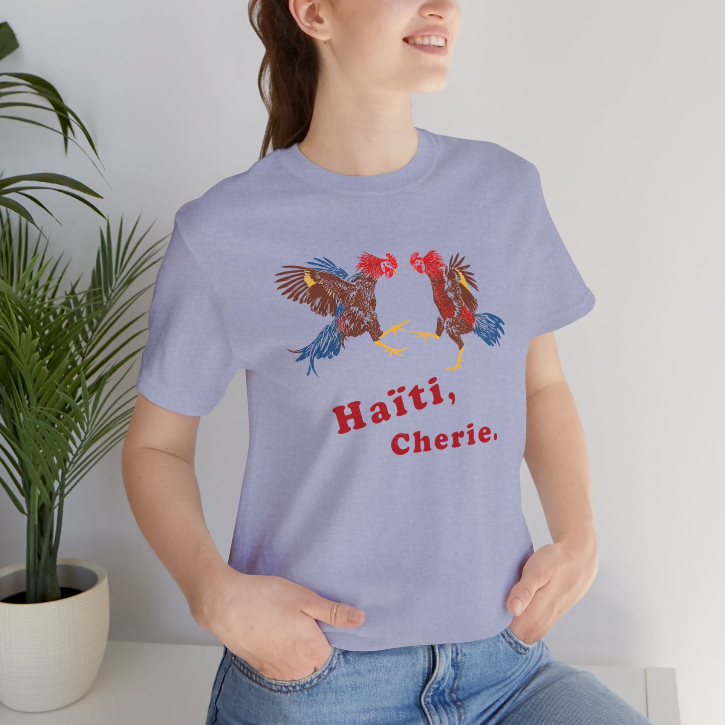 Haiti Cherie Dancing Roosters | Vintage Souvenir Gas Station Tee